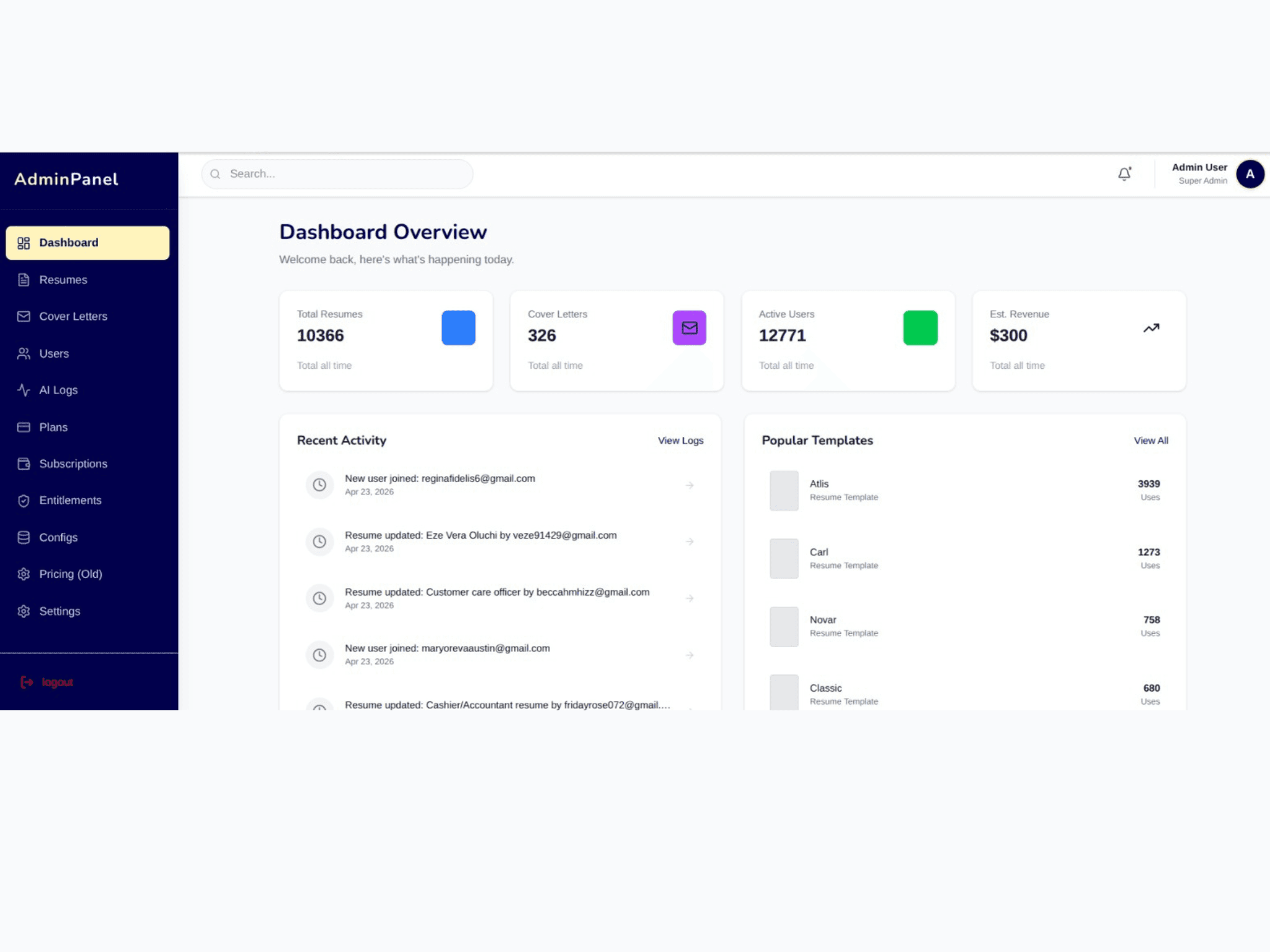 Sky resume screenshot 4