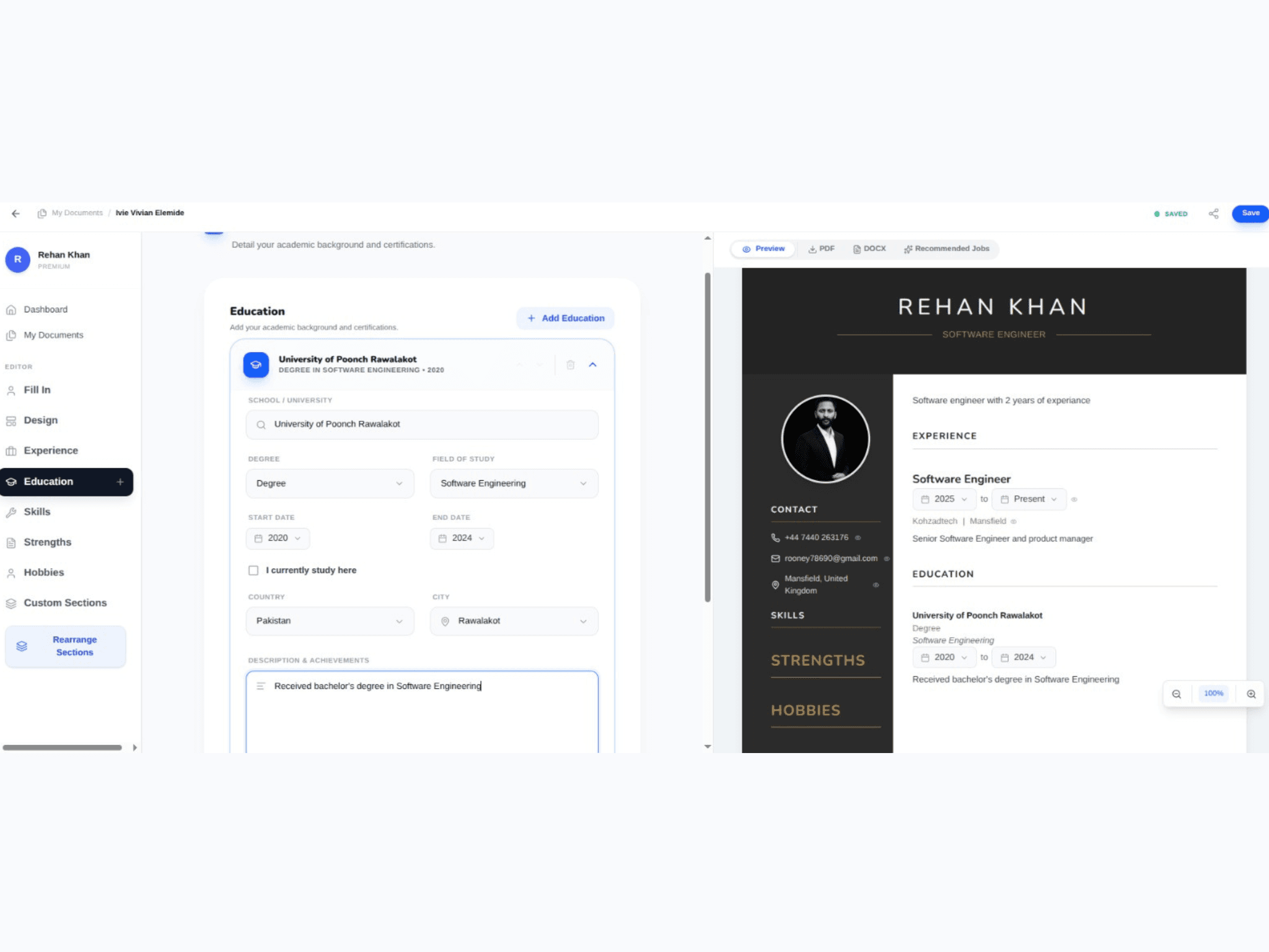 Sky resume screenshot 6